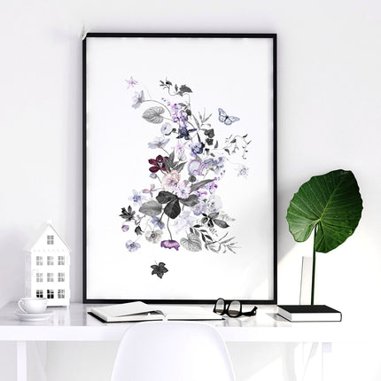 Set of 3 Wall Art for Bedroom – Shabby Chic Botanical Prints