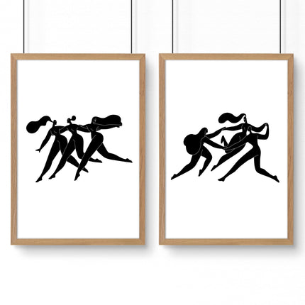 Wall Art Framed | Set of 2 Boho Women Wall art Prints