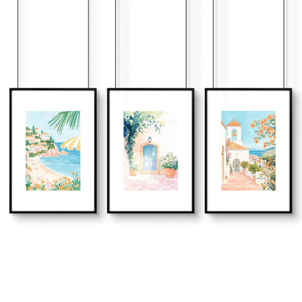 Wall Art Large Framed | Set of 3 Beach Decor Wall art Prints