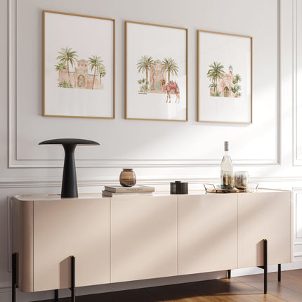 Wall Canvas Living Room | Set of 3 Moroccan Inspired Wall art Prints
