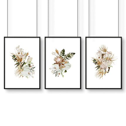 Bedroom Pictures for Wall – Set of 3 Boho Prints