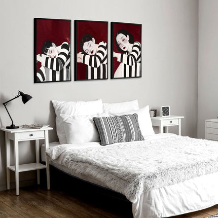 Wall Hangings For Bedroom | Set of 3 Women Art Prints