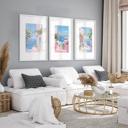Wall Paintings In Living Room | Set of 3 Beach Decor Wall art Prints