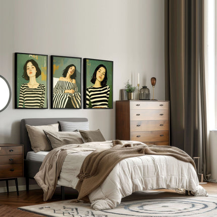 Women Wall Posters For Bedroom | Set of 3 Boho Wall art Prints