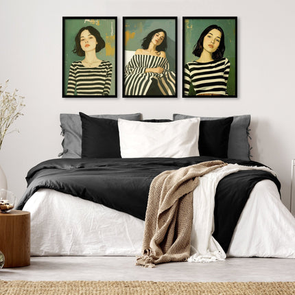 Women Wall Posters For Bedroom | Set of 3 Boho Wall art Prints