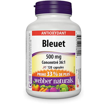 Webber Naturals Blueberry 36:1 Concentrate Capsule 500 mg | 120 Capsules