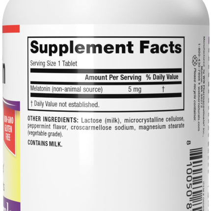 Webber Naturals Extra Strength Melatonin 5 mg – Fast-Melting Sleep Aid, 200-Day Supply (2-Pack), Gluten Free, Non-GMO, Vegetarian
