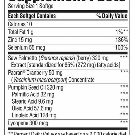 Saw Palmetto Prostate Health Complex with Zinc, Lycopene & Pumpkin Seed — 250 Softgels + Bundle