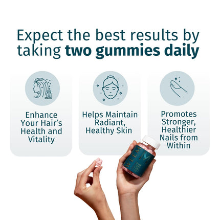WEEM Hair Skin Nails Gummies – Vegan Biotin for Healthy Hair, Nails & Skin