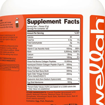 Wellah The Afterglow Multi Collagen Protein + Beauty – Peanut Butter Chocolate (30 Servings)