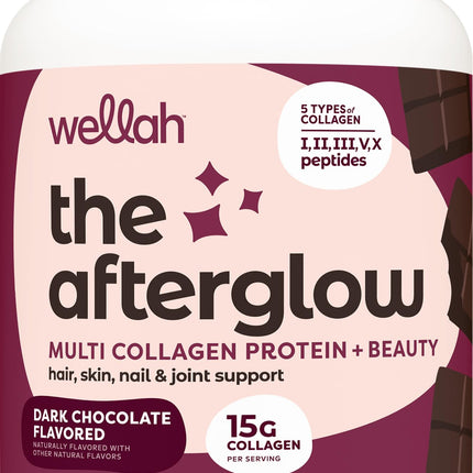Wellah The Afterglow Multi Collagen Protein + Beauty (Dark Chocolate Flavored) 30 Servings