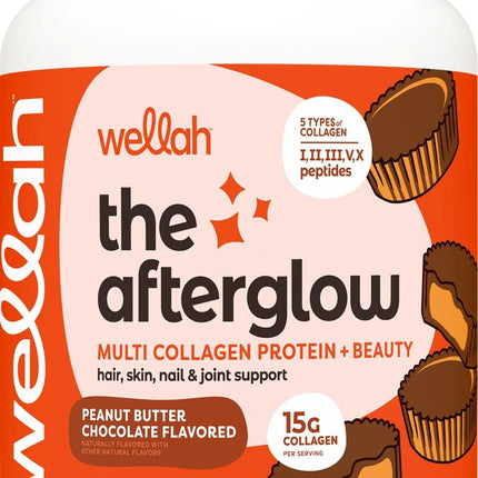Wellah The Afterglow Multi Collagen Protein + Beauty – Peanut Butter Chocolate (30 Servings)