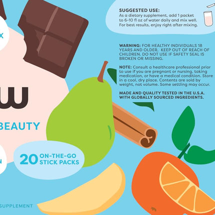 Wellah The Afterglow Multi Collagen Protein + Beauty (Variety Pack) 20 Stickpacks - 15G Collagen Complex Per Serving