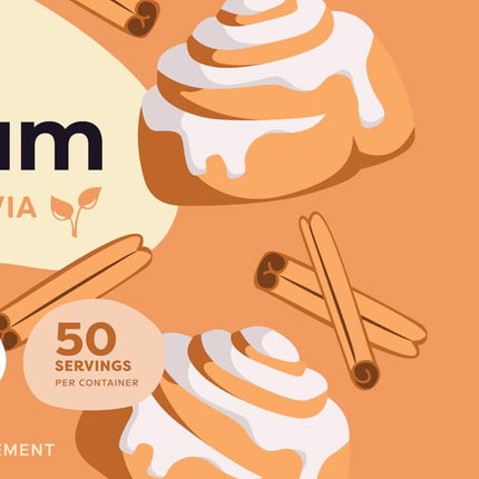 Wellah Colostrum Cinnamon Roll – 50 Servings, 3g/Serving, Stevia-Sweetened