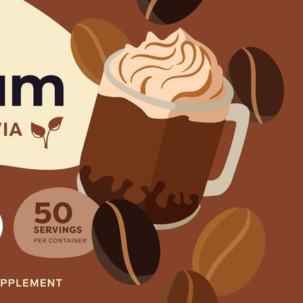 Wellah Colostrum Mocha Latte - 50 Servings, 3g Per Serving, Stevia-Sweetened