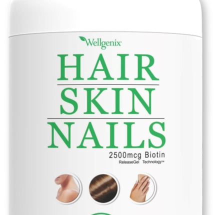 Wellgenix Purvana Hair, Skin, and Nails – One a Day Softgel (90 Count) 2500mcg Biotin