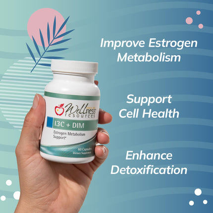 Wellness Resources I3C + DIM for Healthy Estrogen Metabolism & Detoxification | 60 Capsules