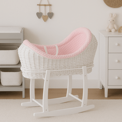 Wicker Deluxe Pod Baby Moses Basket With Stand
