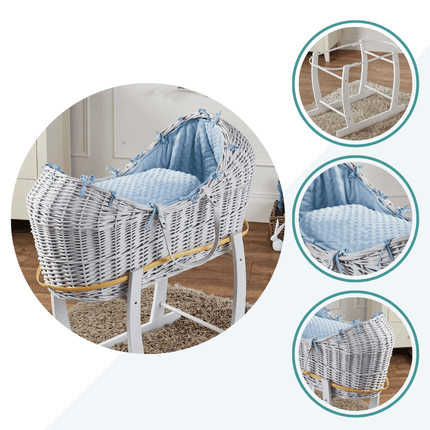 Wicker Deluxe Pod Baby Moses Basket With Stand