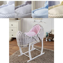 Wicker Deluxe Pod Baby Moses Basket With Stand