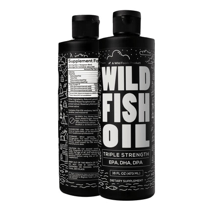 Wild Foods Liquid Omega-3 Fish Oil Lemon 16 oz (2 pk) – Burpless, Odorless, Non-GMO