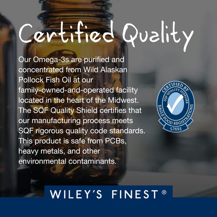 Wiley's Finest Wild Alaskan Fish Oil Prenatal DHA – 900mg Omega-3 (180 Softgels)