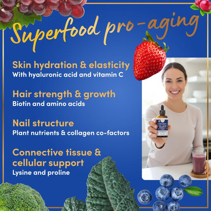 Windsor Botanicals Vegan Collagen Builder Liquid – 60-Day Supply | Vitamin C, Biotin, Hyaluronic Acid | Organic Fruits & Vegetables | 120ml