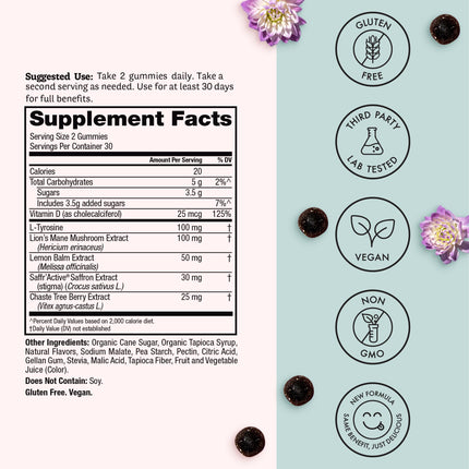 Winged Wellness Happy Her Mood Gummies - Vegan Mood Support for Women