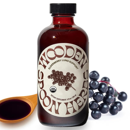 Wooden Spoon Herbs Elderberry Syrup – USDA Organic Lung & Immune Support | 8 fl oz