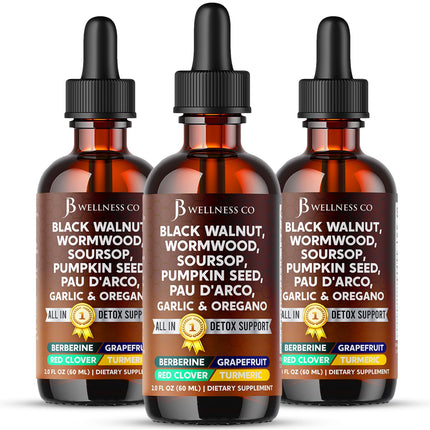 Wormwood Black Walnut Cleanse Drops – Gut Health Supplement 6 oz