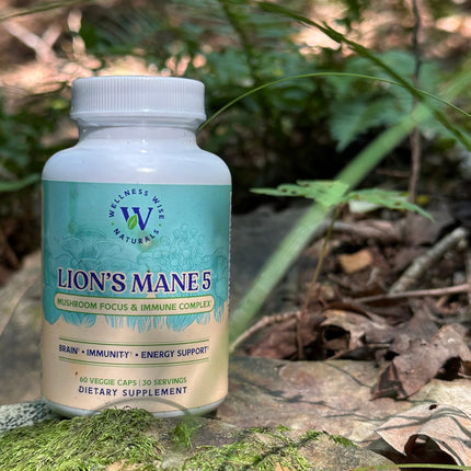 Wellness Wise Naturals Lion's Mane 5-Mushroom Complex – Focus & Immune Support | 60 Count
