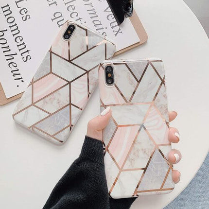 Marble Effect Soft TPU Coral Case - For iPhone 11 Pro
