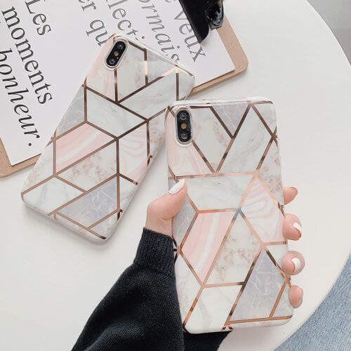 Marble Effect Soft TPU Coral Case - For iPhone 11 Pro