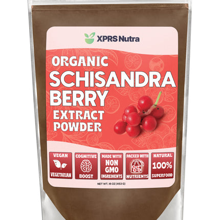 XPRS Nutra Organic Schisandra Berry Powder Extract | USDA Organic, Cognition & Immunity (16 oz)