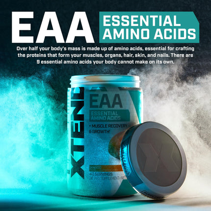 Xtend Scivation EAA + BCAA Powder | 9 Essential Amino Acids | 10g EAAs per 2 Servings | Lemon Lime | 40 Servings