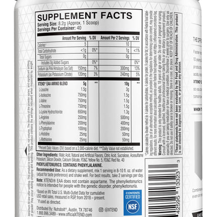 Xtend Scivation EAA + BCAA Powder - 9 Essential Amino Acids, 10g EAAs per 2 Servings, Mango, 40 Servings