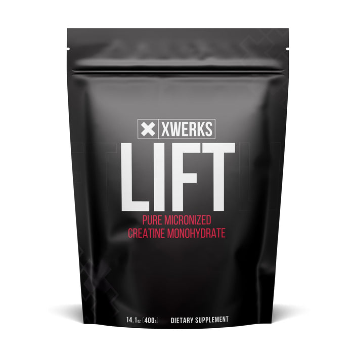Xwerks Lift Creatine Monohydrate Powder – 80 Servings, Micronized, Unflavored, 5g per Scoop