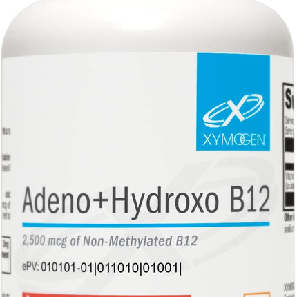 XYMOGEN Adeno+Hydroxo B12 (2,500 mcg) – Quick-Dissolve Lozenges for Cognitive Support