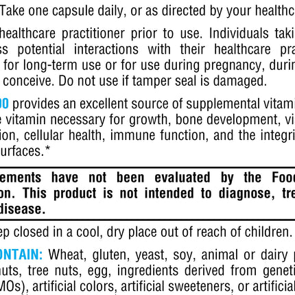 XYMOGEN Xcellent A 3000–10,000 IU Vitamin A (Retinyl Palmitate) - Immune & Skin Support, 60 Capsules Pack of 2
