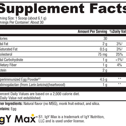 XYMOGEN IG 26 Plus DF - Dairy Free Immunoglobulin Powder + IgY Max (Vanilla)