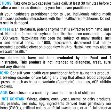XYMOGEN Nattokinase 2000 FU – Heart Health & Circulation (60 Caps, Gluten Free, Vegan)