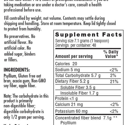 Yerba Prima Daily Fiber Formula Powder – 12 oz (Pack of 4) | Soluble & Insoluble Fiber for Gut Health | Vegan, Non-GMO, Gluten-Free