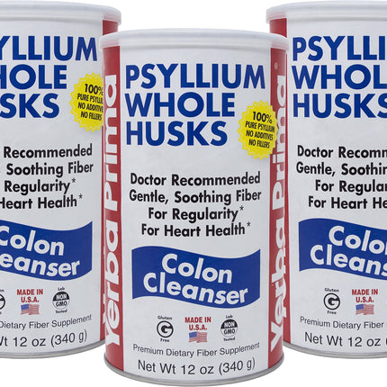 Yerba Prima Psyllium Whole Husks Colon Cleanser – 12 oz (Pack of 3)