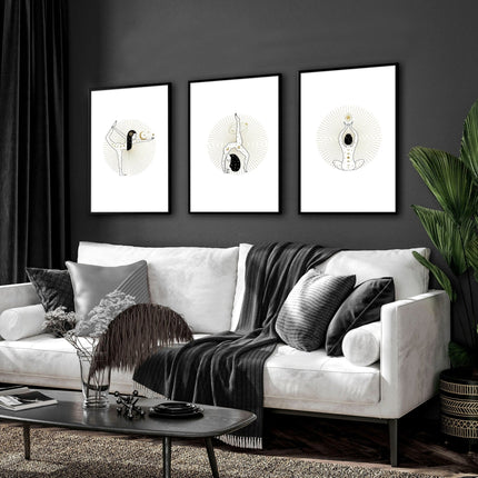 Yoga wall art | Set of 3 wall art poster prints
