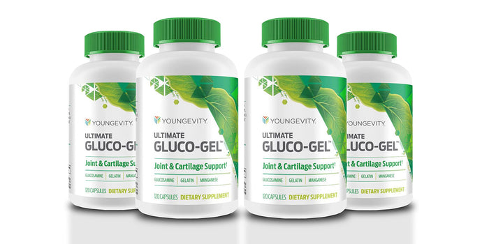 Youngevity Ultimate Gluco-Gel - Supports Bones, Tendons & Cartilage | 120 Capsules - 4 Bottles