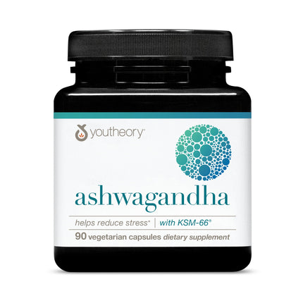 Youtheory Ashwagandha 1,000 mg – Stress & Cortisol Support | KSM-66, Ginger | 90 Vegetarian Capsules