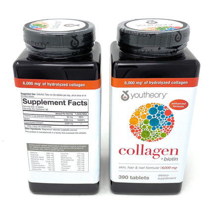Youtheory Collagen Advanced Formula Tablets – 780 Count (2-Pack) with Vitamin C & Biotin