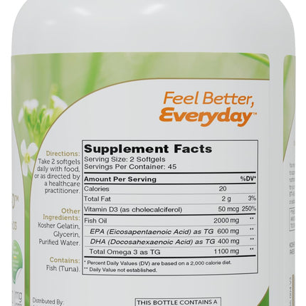 Zahler Omega 3 Platinum +D Burpless Fish Oil Softgels | Highest EPA & DHA, Kosher, 90 Softgels
