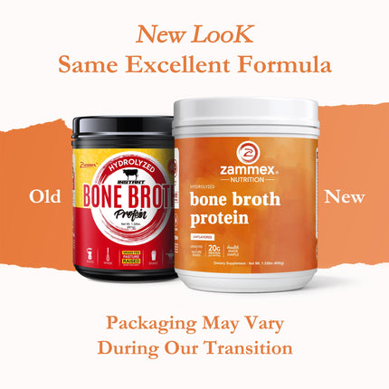 Zammex Pure Grass-Fed Beef Bone Broth Protein Powder – 20g Protein, Collagen, Non-GMO, Gluten Free