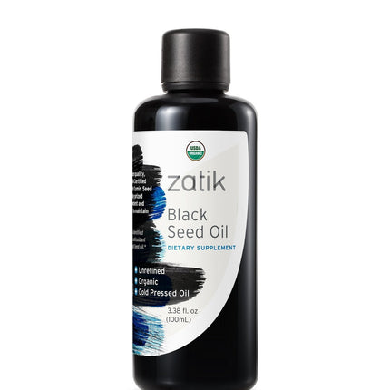 Zatik Naturals Black Cumin Seed Oil – Organic, Cold-Pressed, USDA Organic, 3.38 fl oz (100 mL)